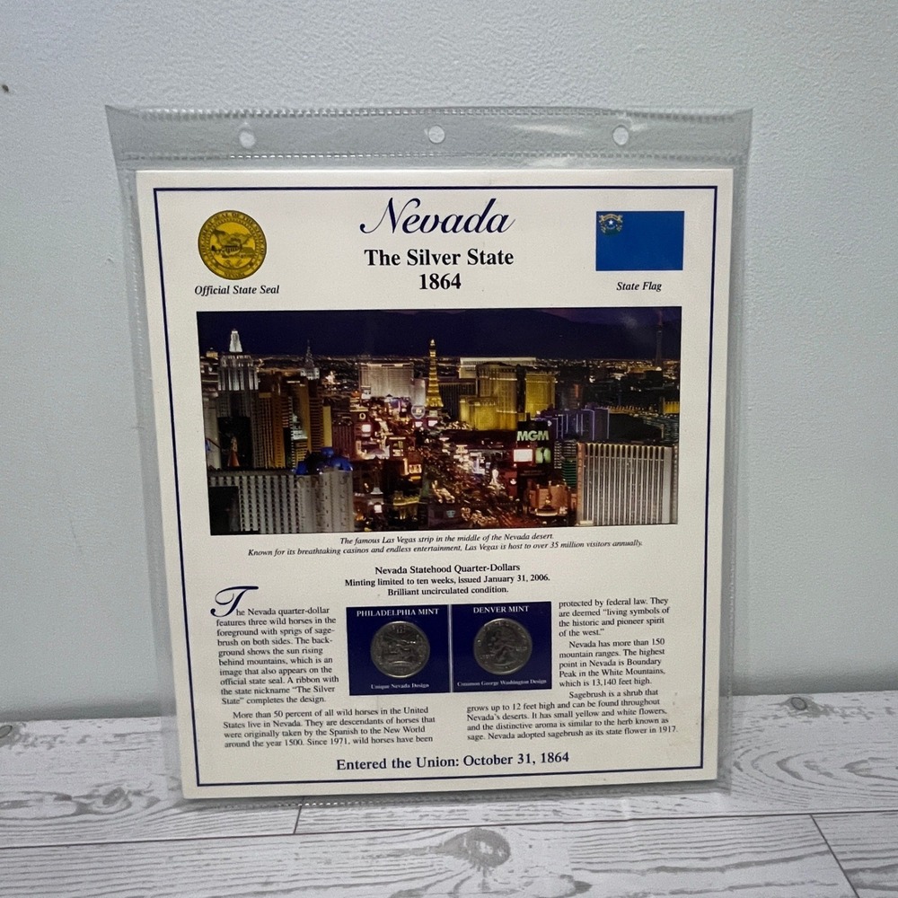Nevada 2004 Postal Commemorative Society Statehood Quarter/stamps